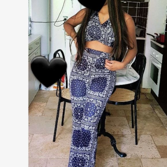 XS NWT Paisley Print Tank Top & Pants Set - Picture 3 of 3